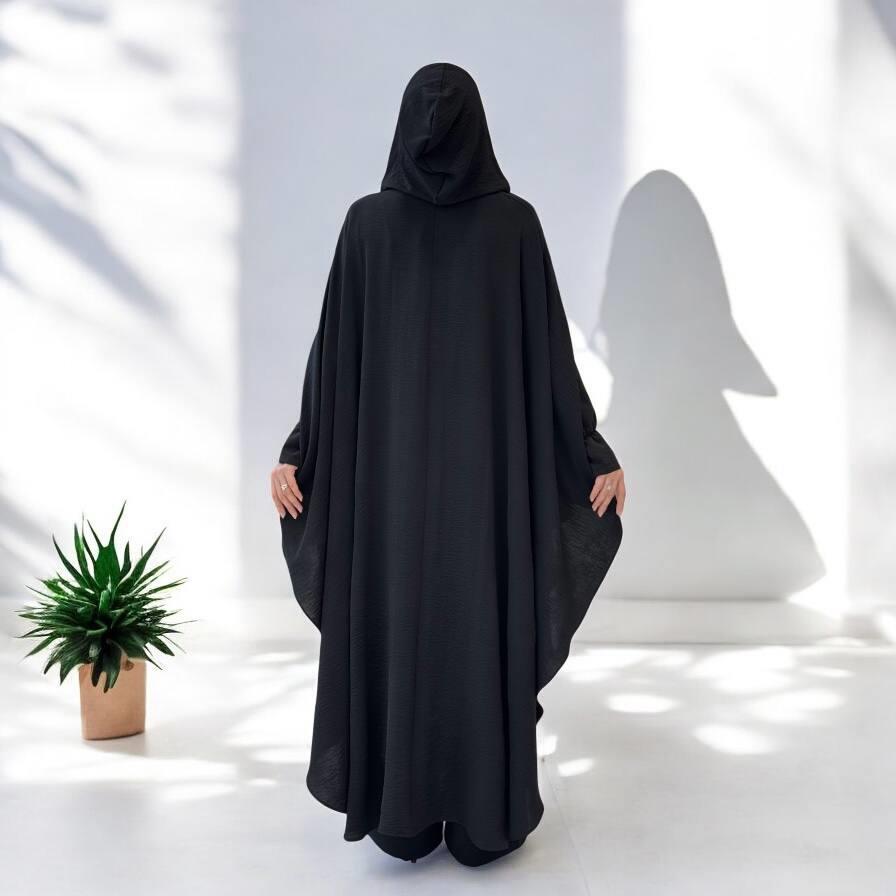 Tunik, Pantolon ve Abaya Üçlü Takım Siyah