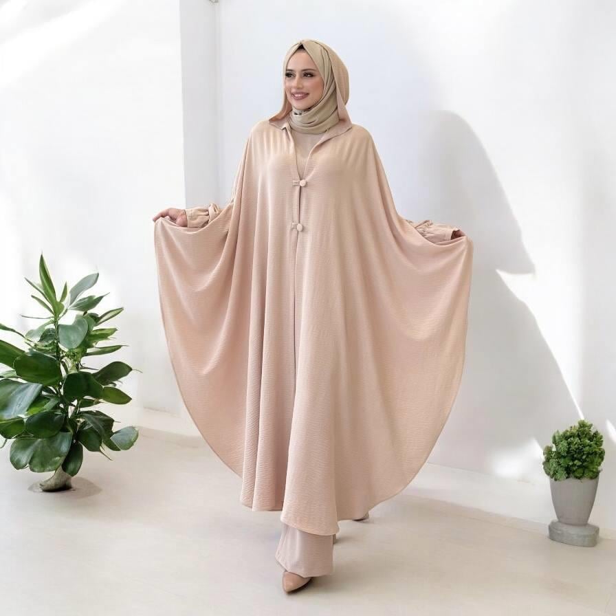 Tunik, Pantolon ve Abaya Üçlü Takım Taş 