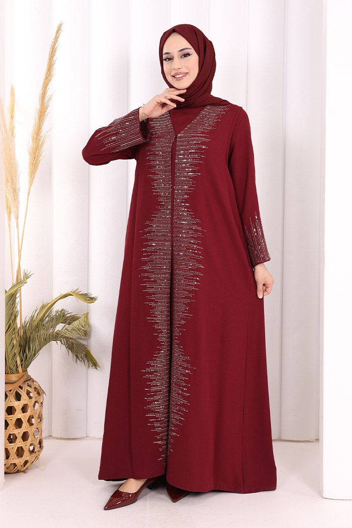 Yelekli Elbise Takım Bordo
