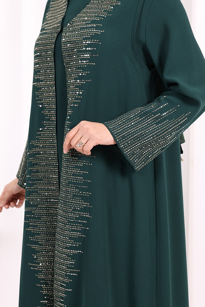 Yelekli Elbise Takım  Zümrüt