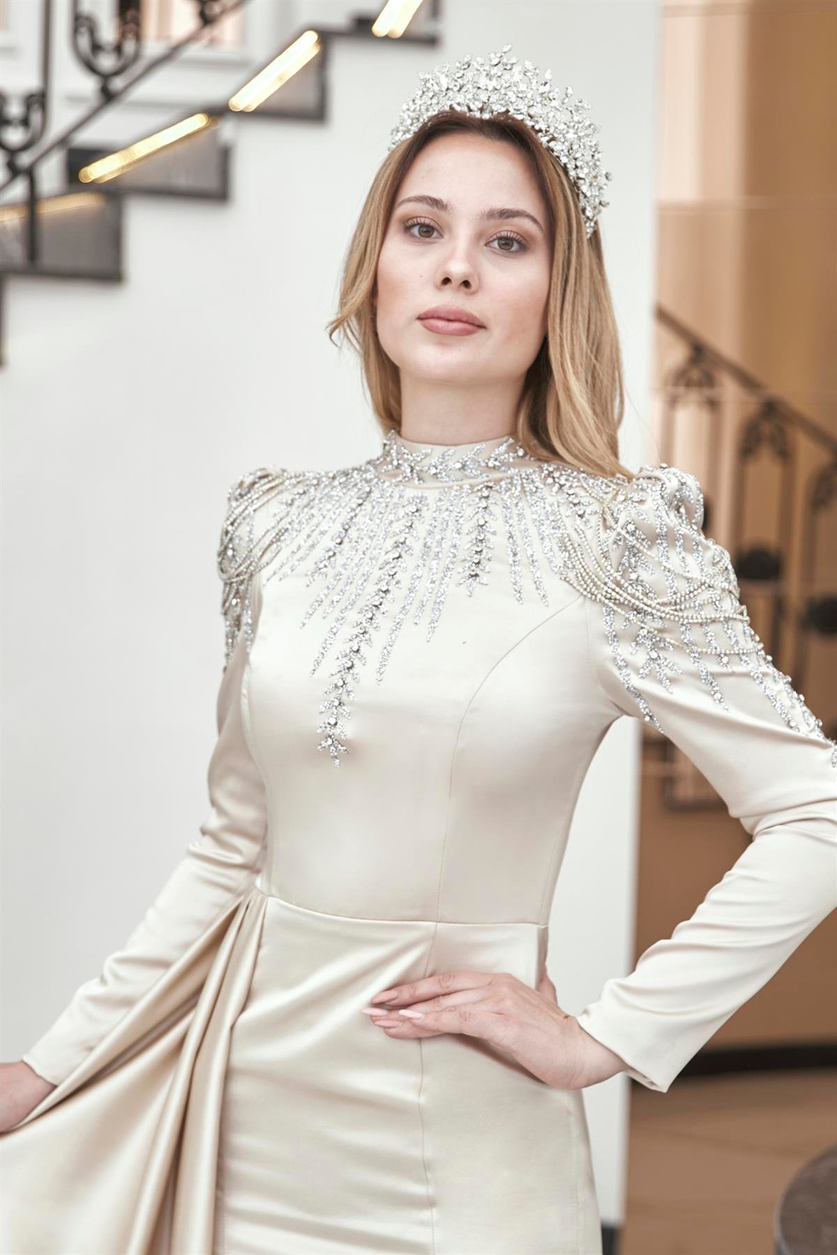 Zehra Tesettür Abiye Gold