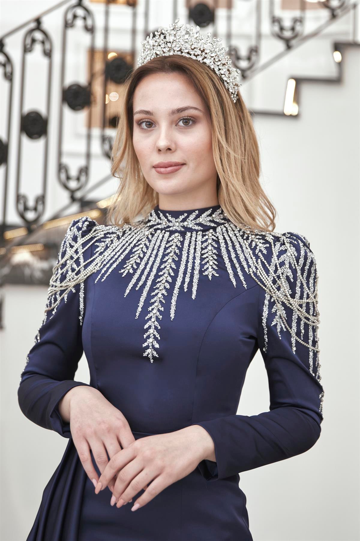 Zehra Tesettür Abiye Lacivert