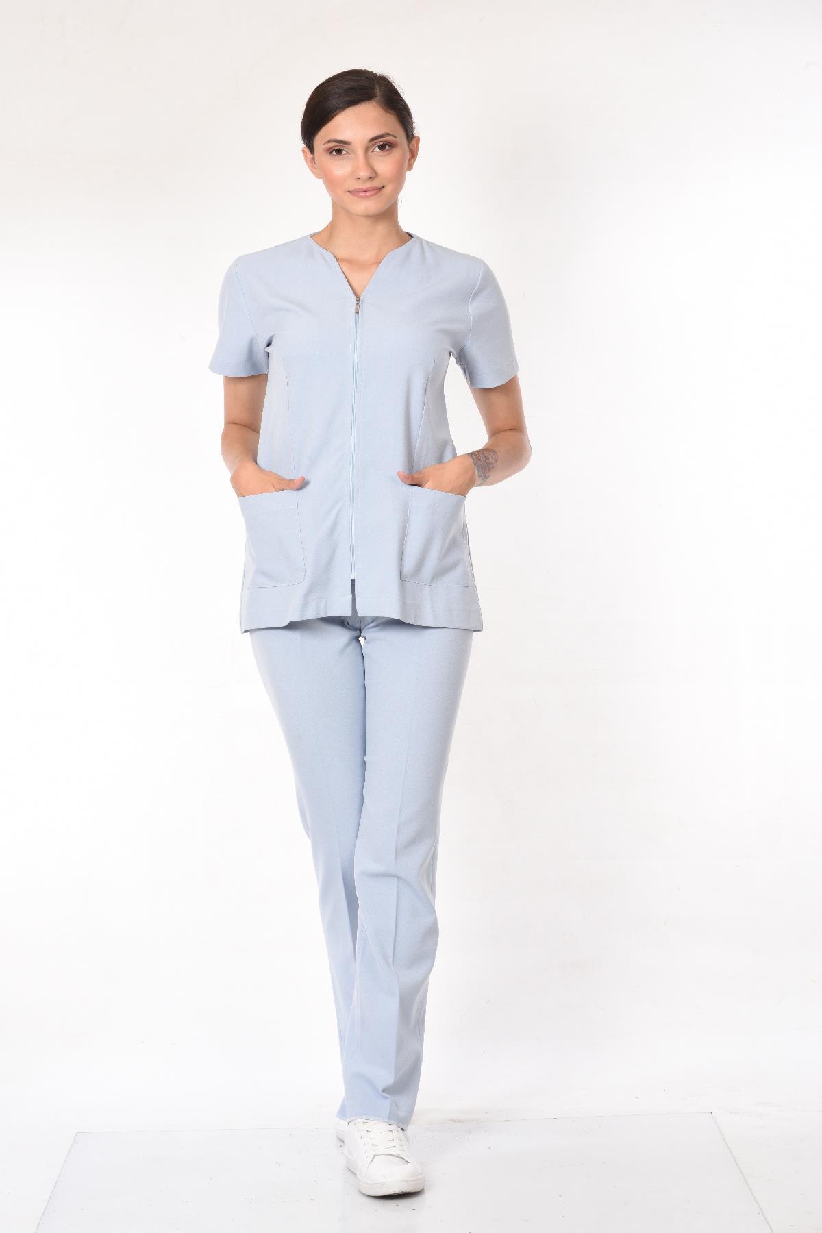 DENİZ DOKTOR ÖNLÜĞÜ ECZACI ÖNLÜĞÜ HEMŞİRE ÖNLÜĞÜ ESTETİSYEN ÖNLÜĞÜ BUZ MAVİSİ TAKIM