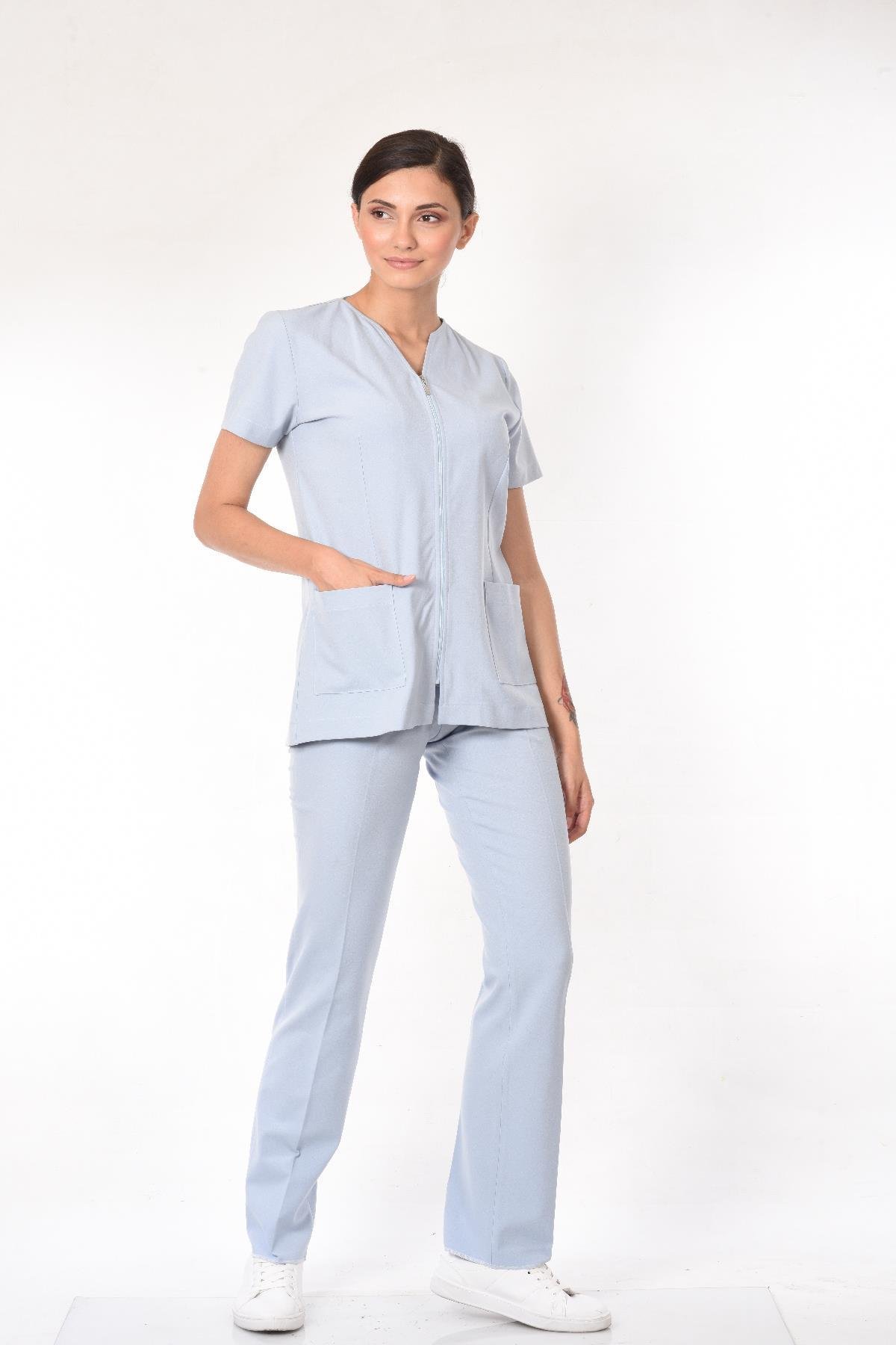 DENİZ DOKTOR ÖNLÜĞÜ ECZACI ÖNLÜĞÜ HEMŞİRE ÖNLÜĞÜ ESTETİSYEN ÖNLÜĞÜ BUZ MAVİSİ TAKIM