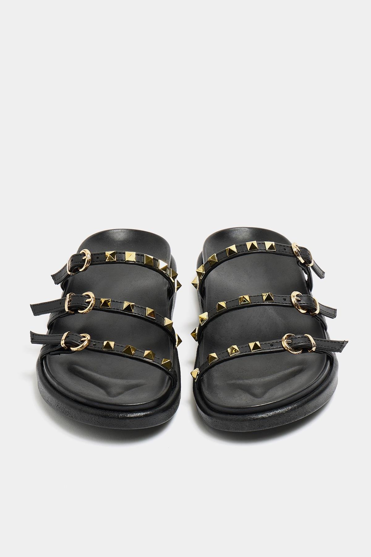 Gold Zımba Detaylı Trend Terlik Siyah