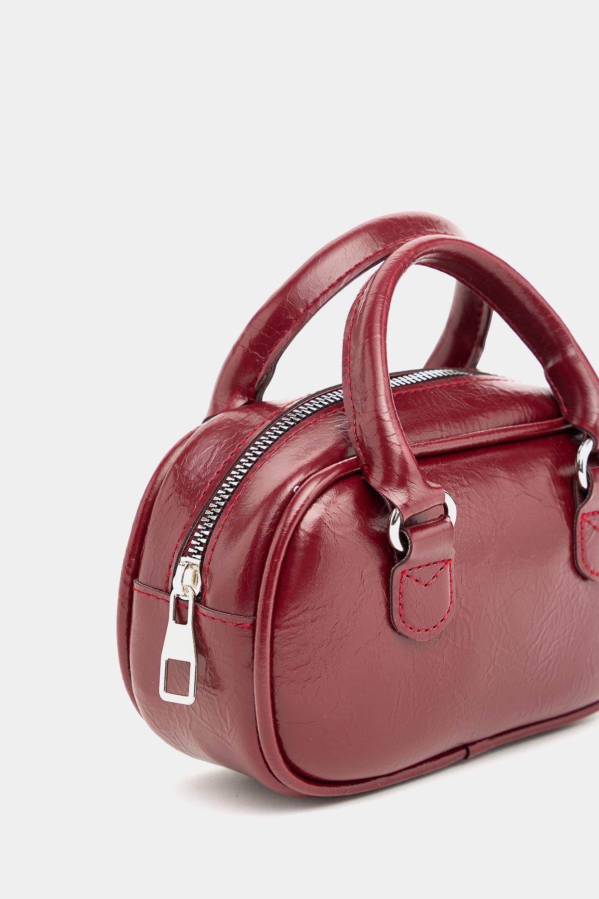 Mini Çapraz Askılı Retro Çanta Bordo