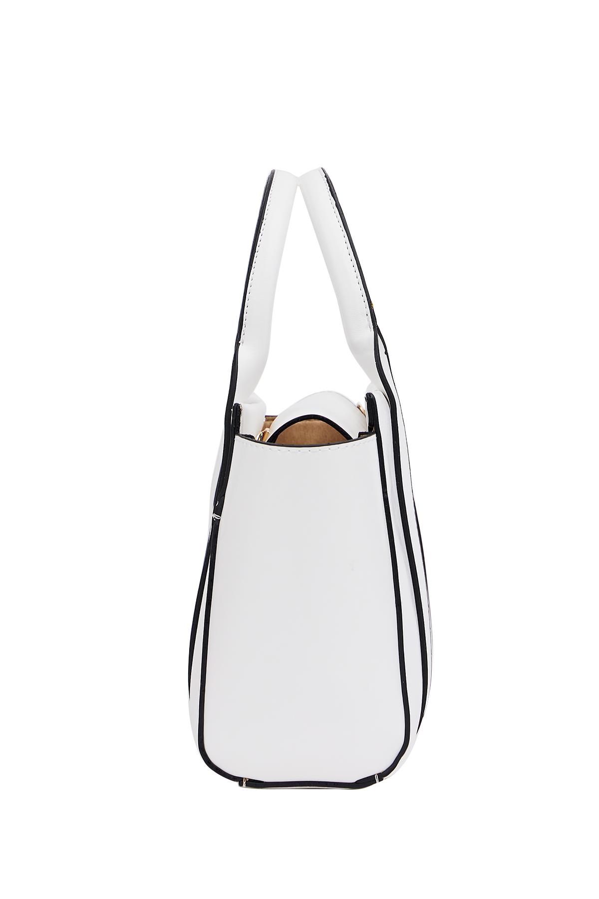 Mini Tote El ve Omuz Çantası Beyaz