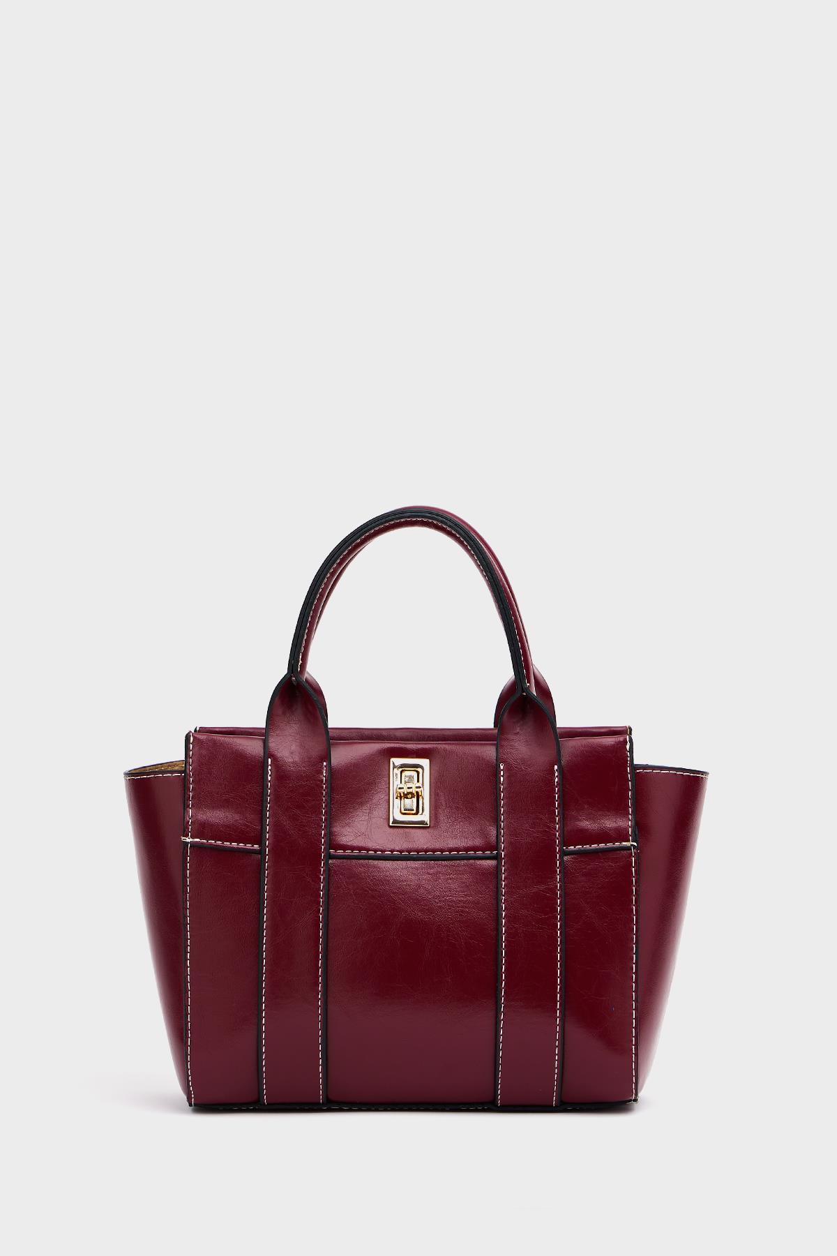 Mini Tote El ve Omuz Çantası Bordo
