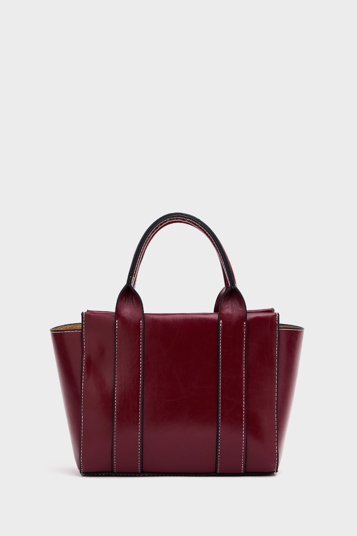 Mini Tote El ve Omuz Çantası Bordo
