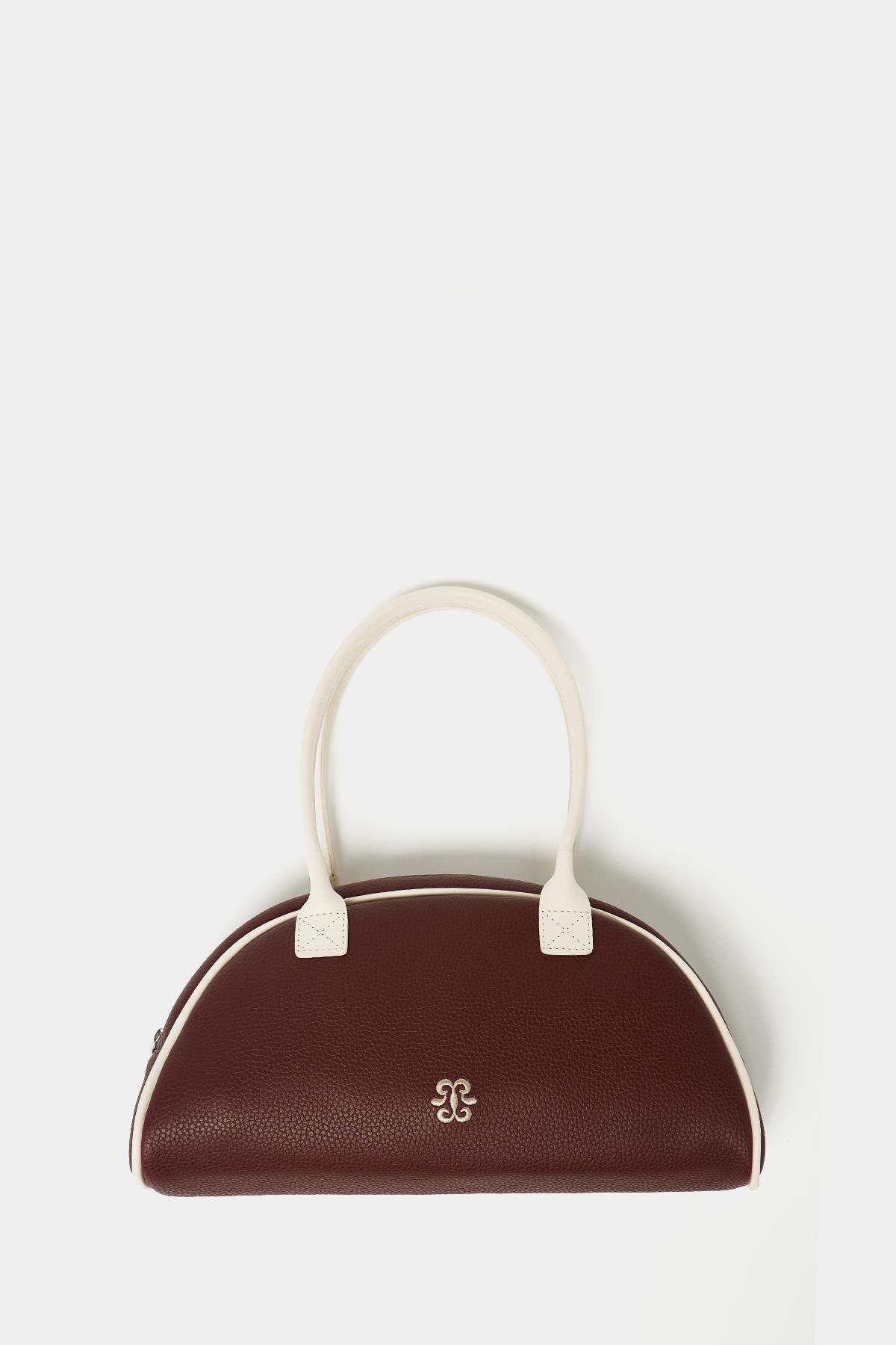 Retro El ve Omuz Çantası Bordo