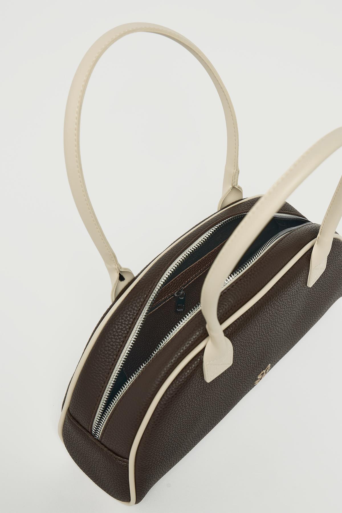 Retro El ve Omuz Çantası Kahverengi