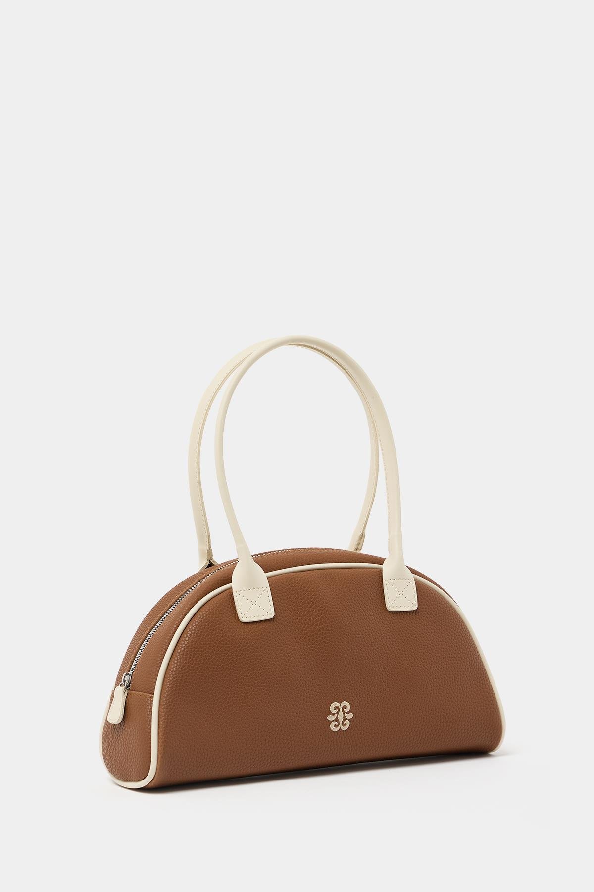 Retro El ve Omuz Çantası Taba