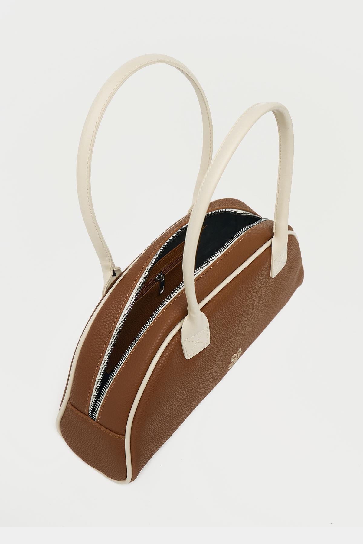 Retro El ve Omuz Çantası Taba