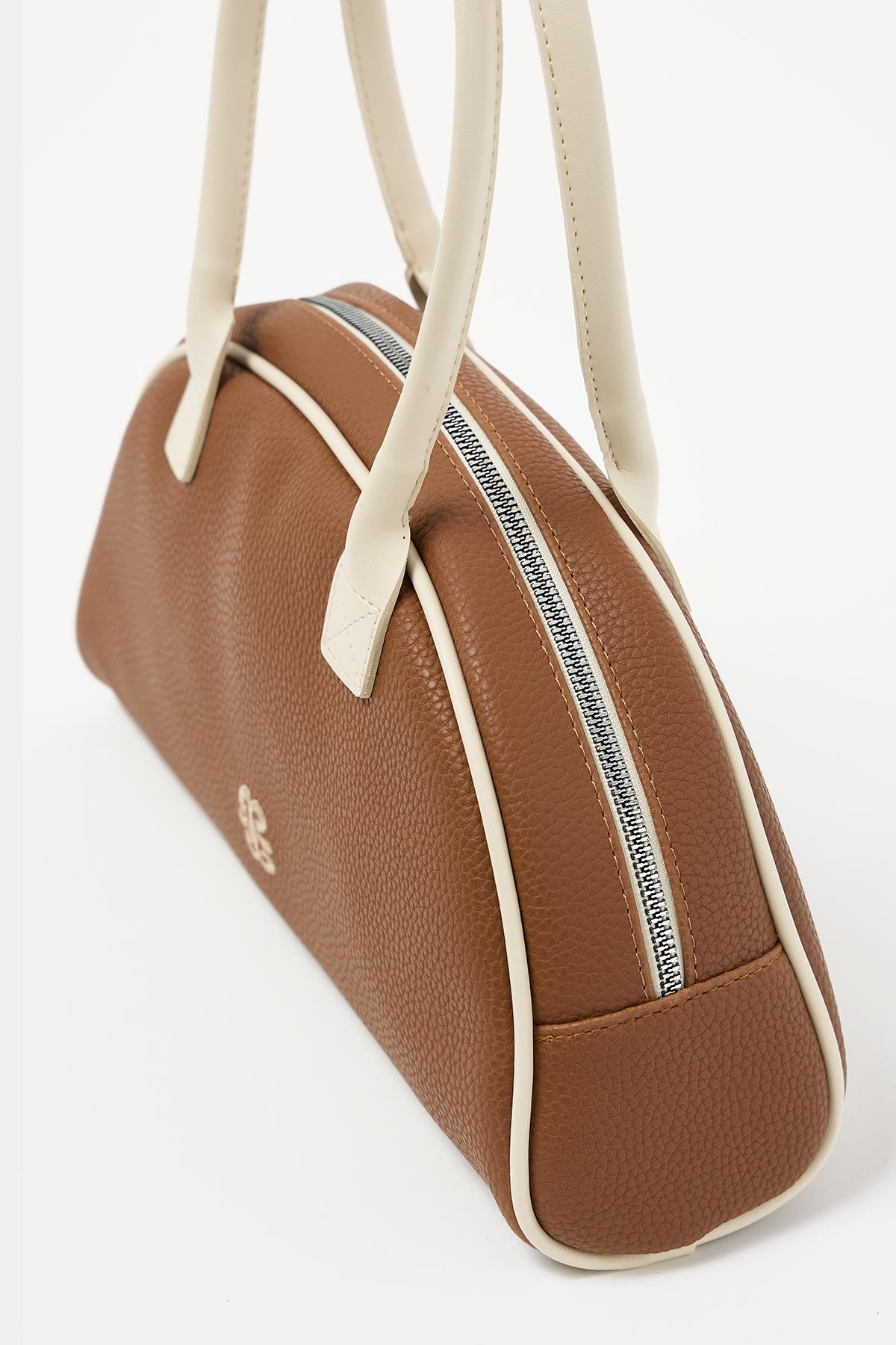 Retro El ve Omuz Çantası Taba