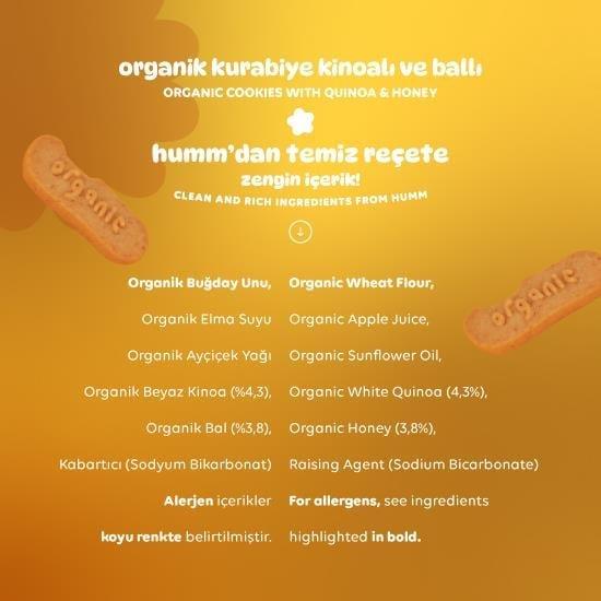 HUMM ORGANIC Ballı Kinoalı Kurabiye 55G