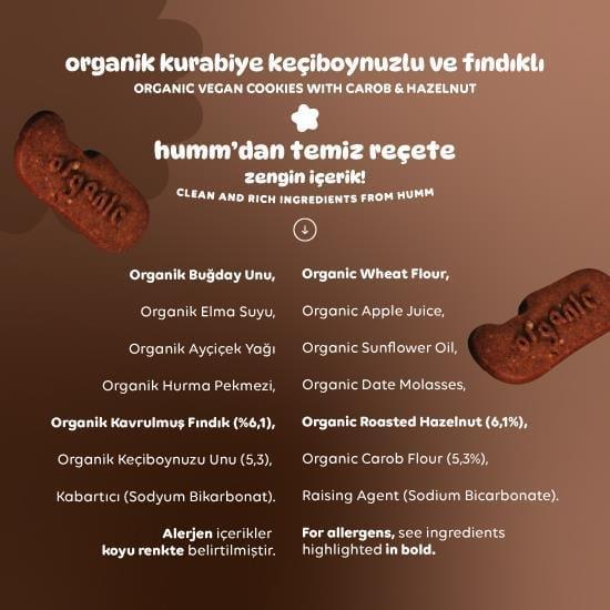 HUMM ORGANIC Keçiboynuz-Fındıklı Vegan Kurabiye55G