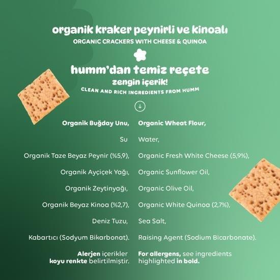 HUMM ORGANIC Peynirli Kinoalı Kraker 60 G