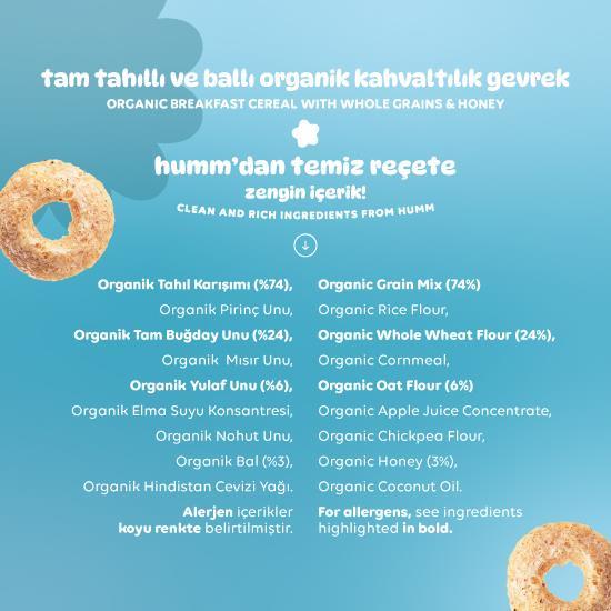 HUMM ORGANIC Tam Tahıl-Bal Kahvaltılık Gevrek 80G 