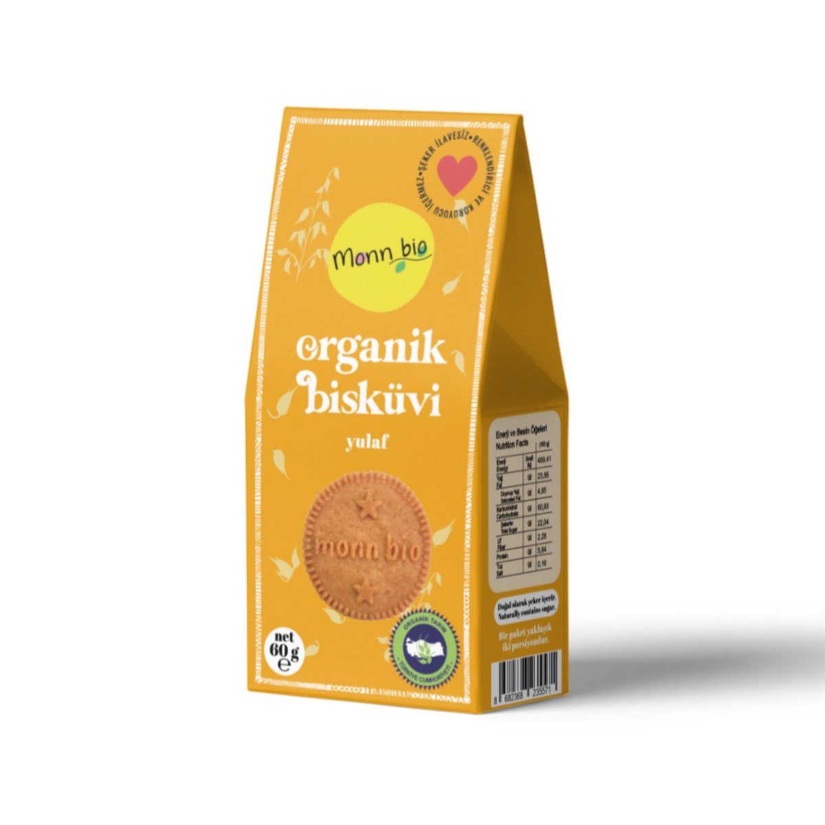 MONN BIO Yulaflı Bisküvi 60 gr