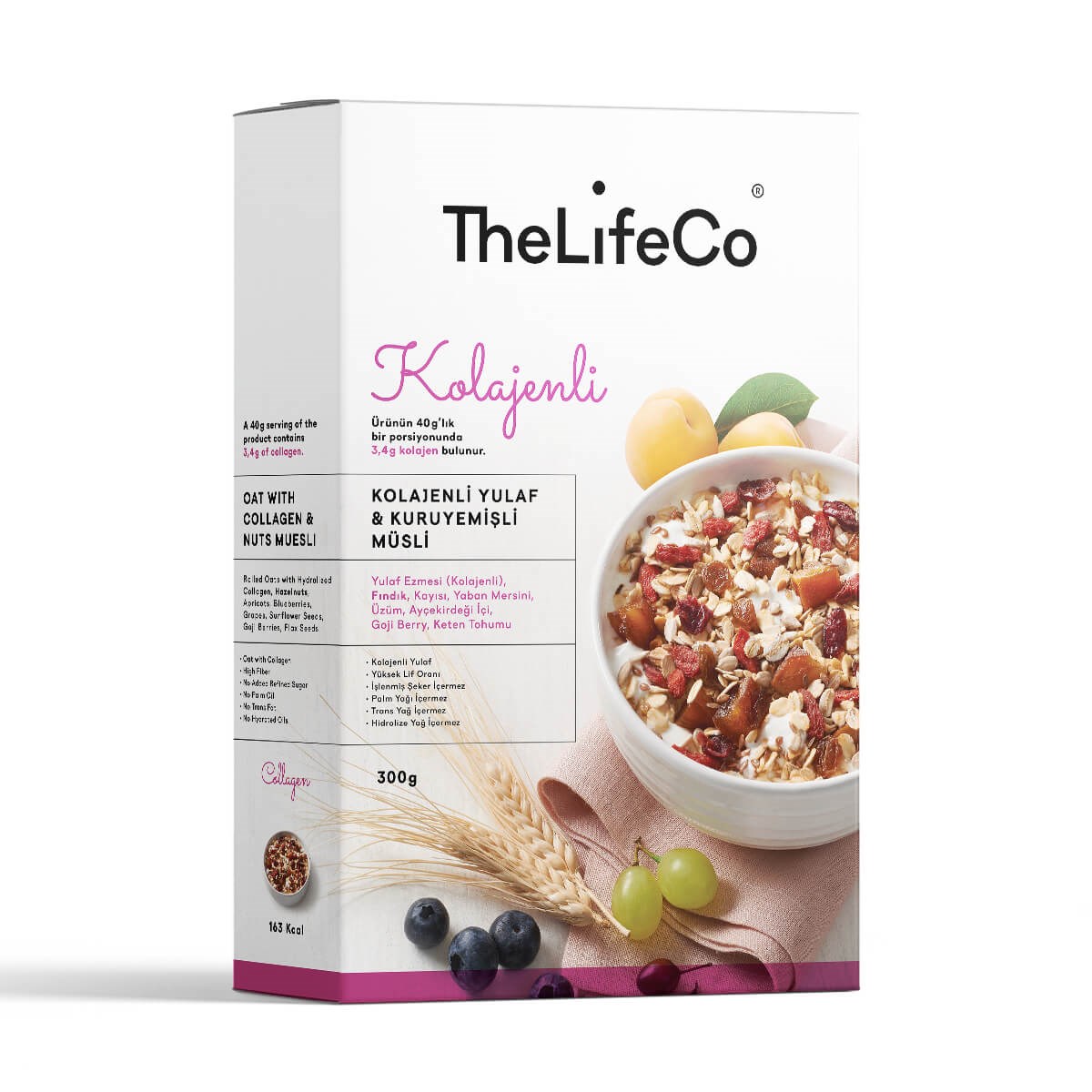 TheLifeCo Müsli Kolajenli Yulaf & Kuruyemiş 300 gr