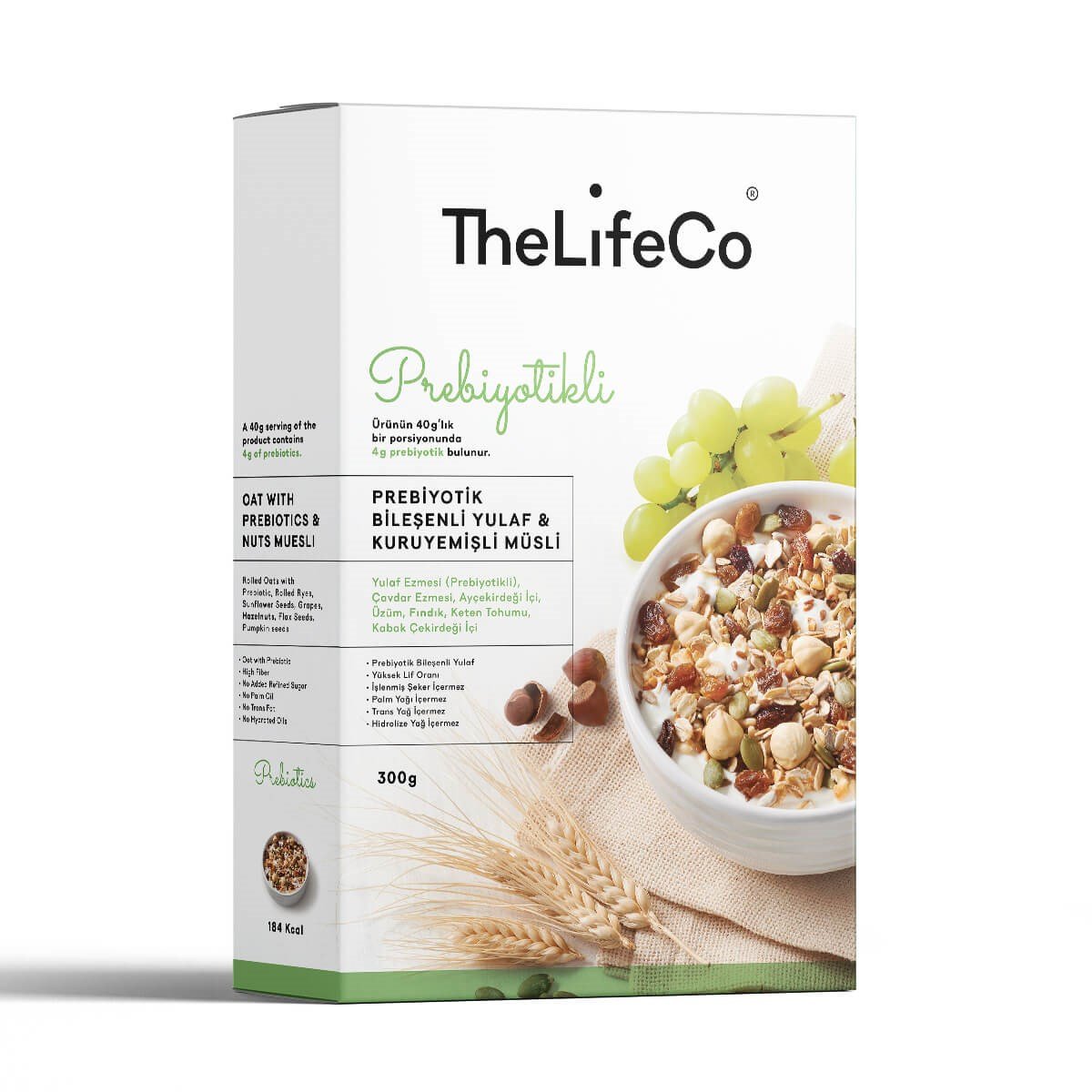 TheLifeCo Müsli Prebiyotik Yulaf Kuruyemiş 300gr