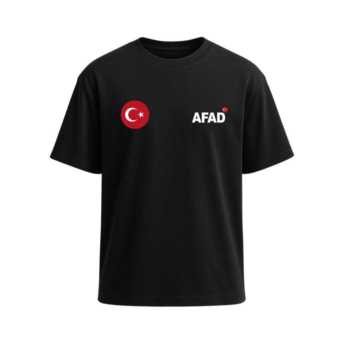 Afad Arama Kurtarma Baskılı Tişört Siyah