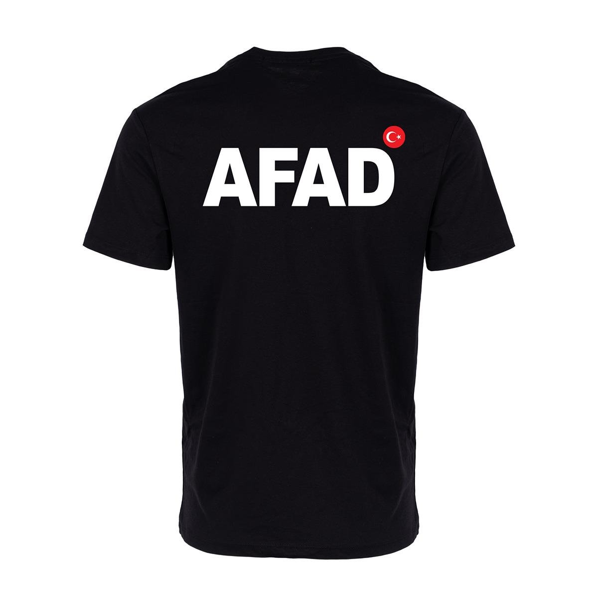 Afad Baskılı Tişört Siyah
