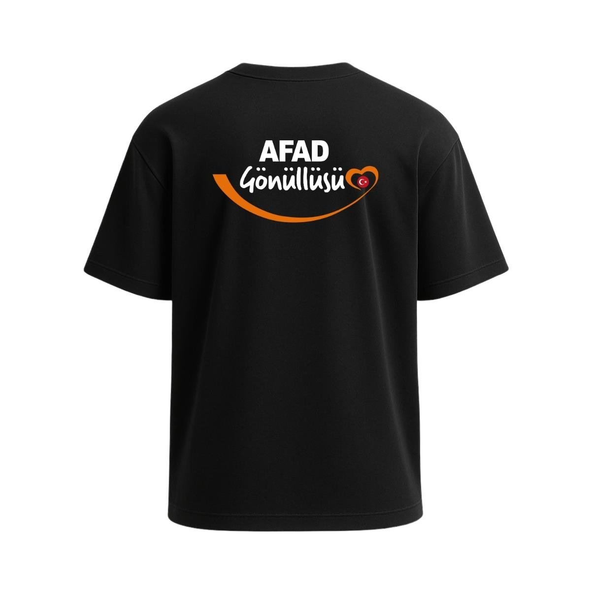 Afad Gönüllüsü Baskılı Tişört Siyah
