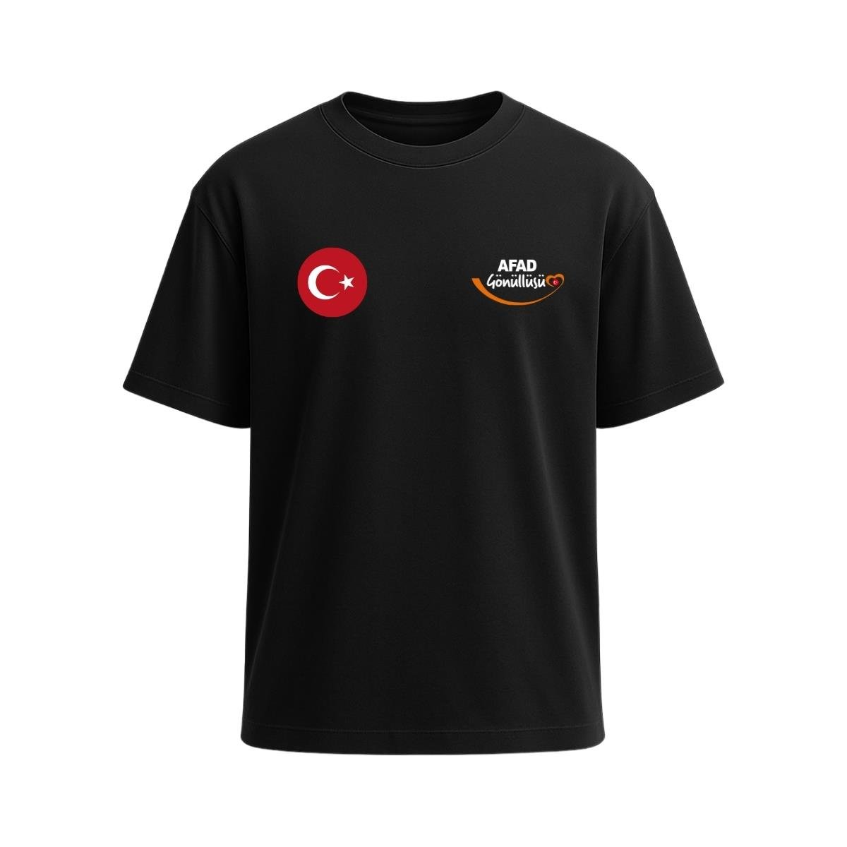 Afad Gönüllüsü Baskılı Tişört Siyah