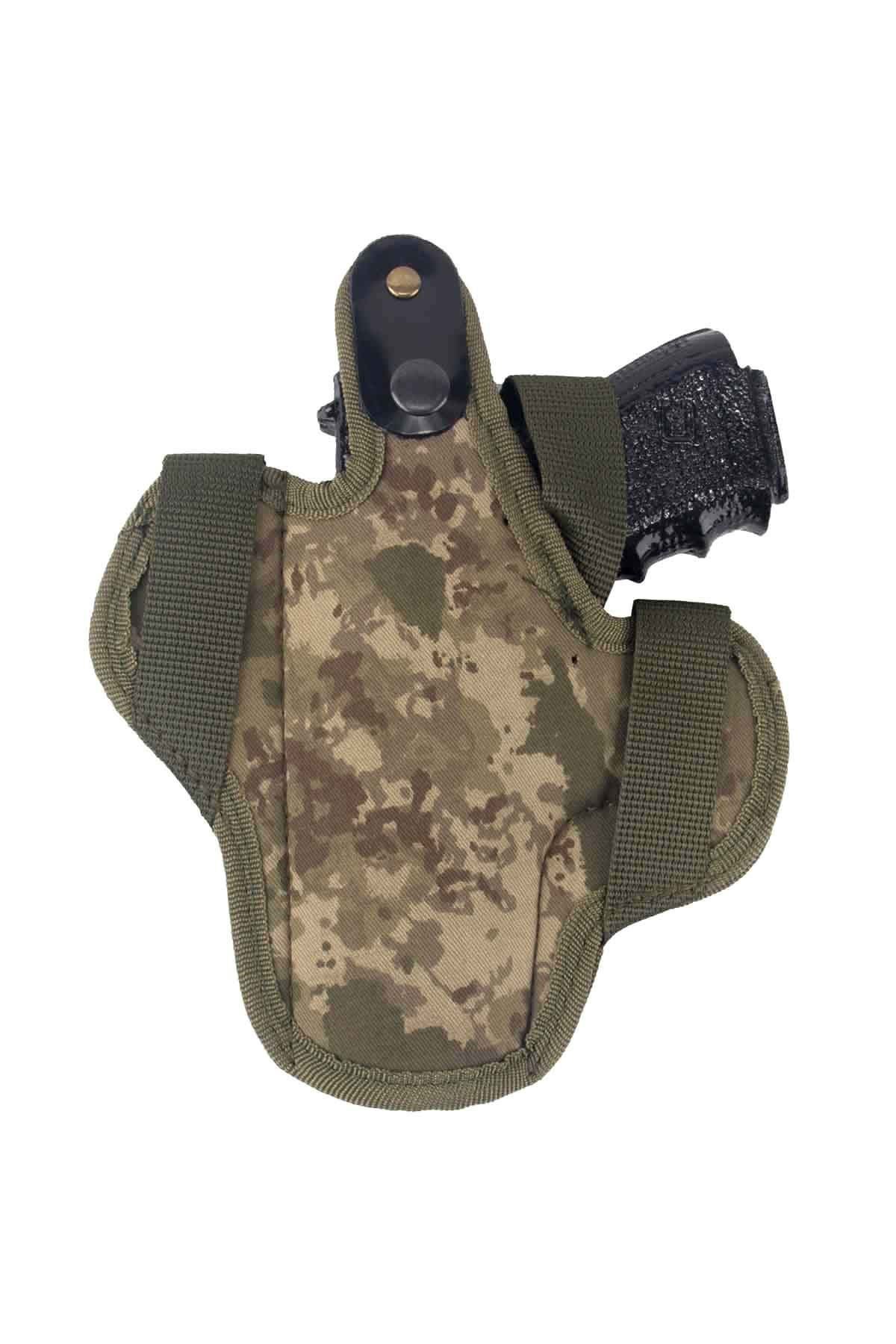 Airsoft Silah Kılıfı Universal Tüm Tabancalar İçin Dış Taşıma Sağ-Sol Kumaş Tam Kelebek Haki Kamuflaj