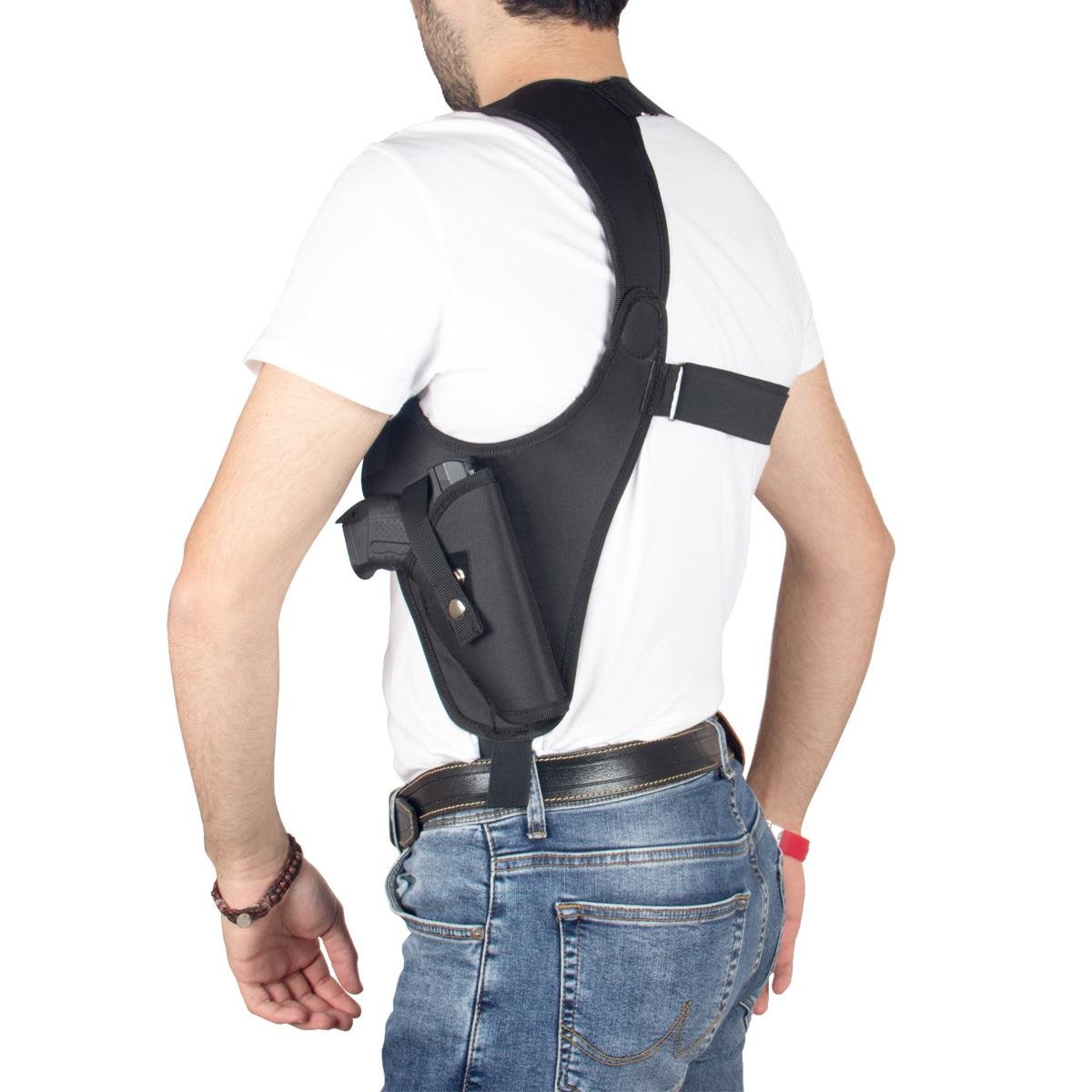 Airsoft Tabanca Kılıfı Universal Tüm Tabancalar İçin Koltukaltı Kumaş Siyah