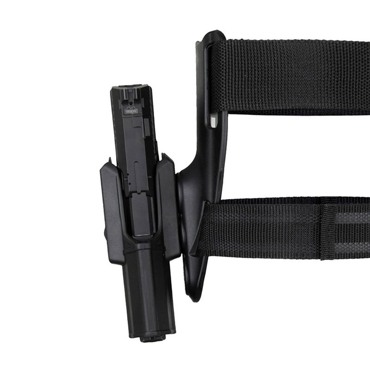 Akar Polimer Glock Alçak Taşıma Bel Bacak Silah Kılıfı - Siyah