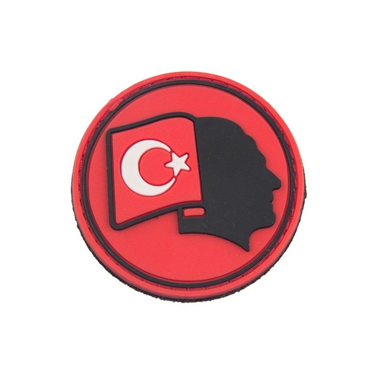 Atatürk Silüeti ve Türk Bayrağı Silikon Patch Arma