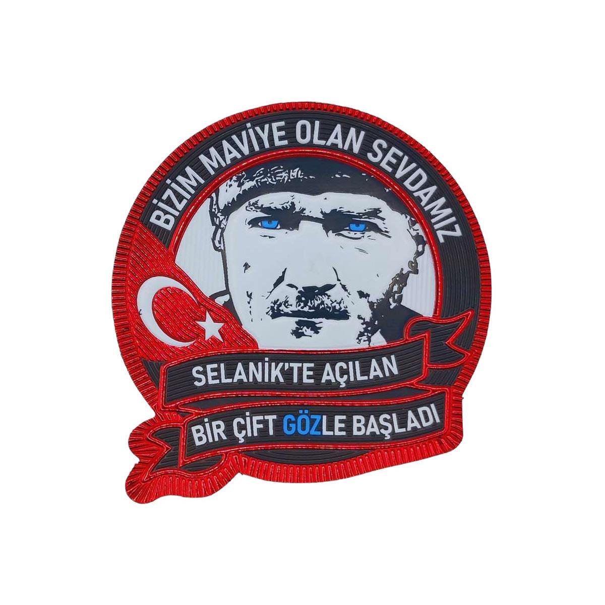 Bizim Maviye Olan Sevdamız Atatürk Silüet Patch 3D