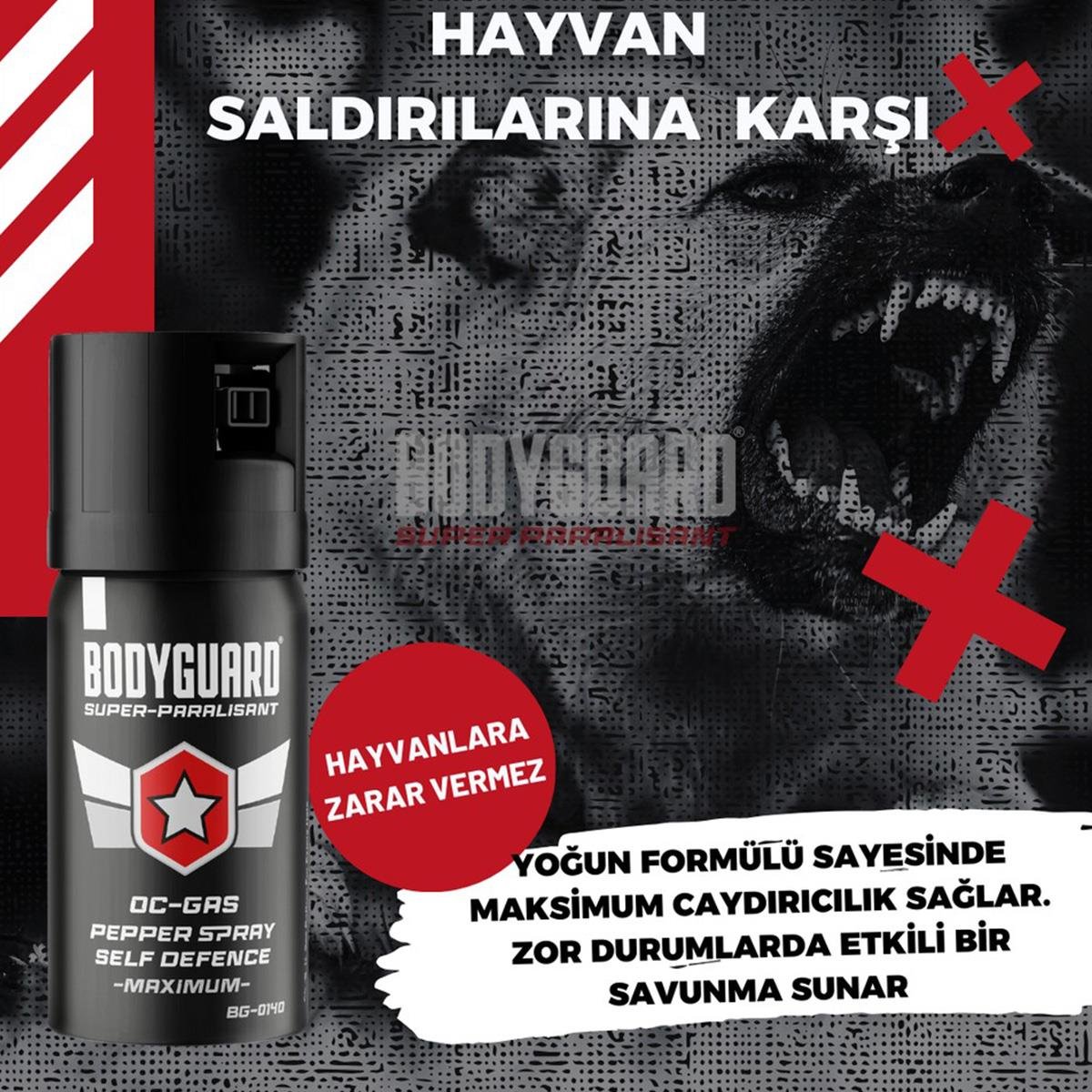 Bodyguard Biber Gazı 40ml 3 Adet Orijinal