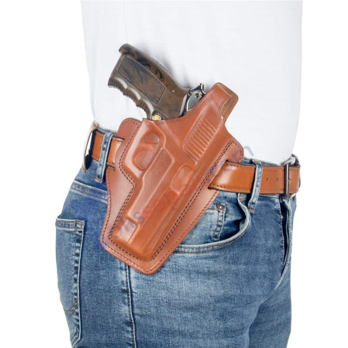 Browning 14 lü Deri Silah Kılıfı Kahverengi Baskılı Kapalı