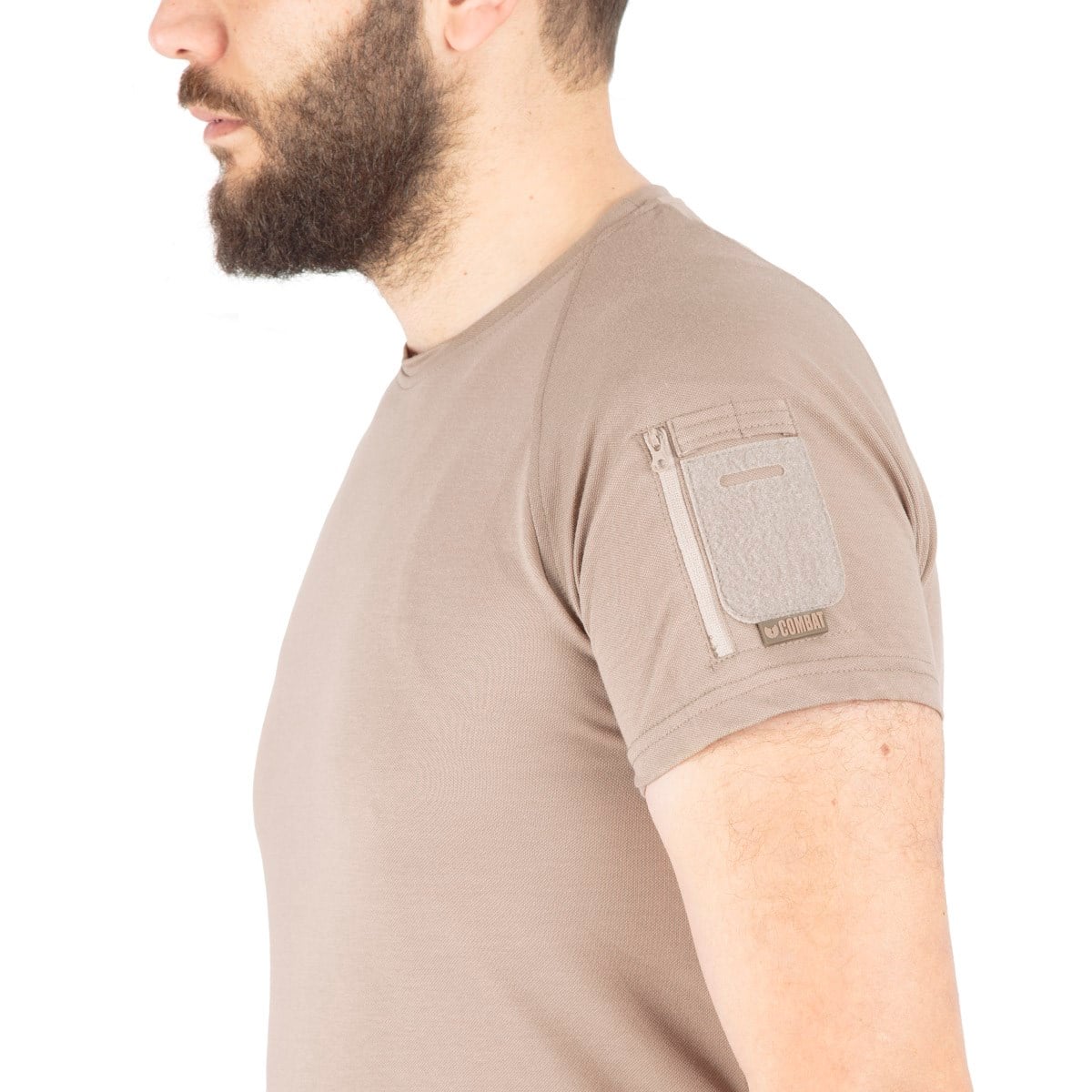 Combat Tactical Bisiklet Yaka Kısa Kollu Taktik Tişört Bej 801 Pike