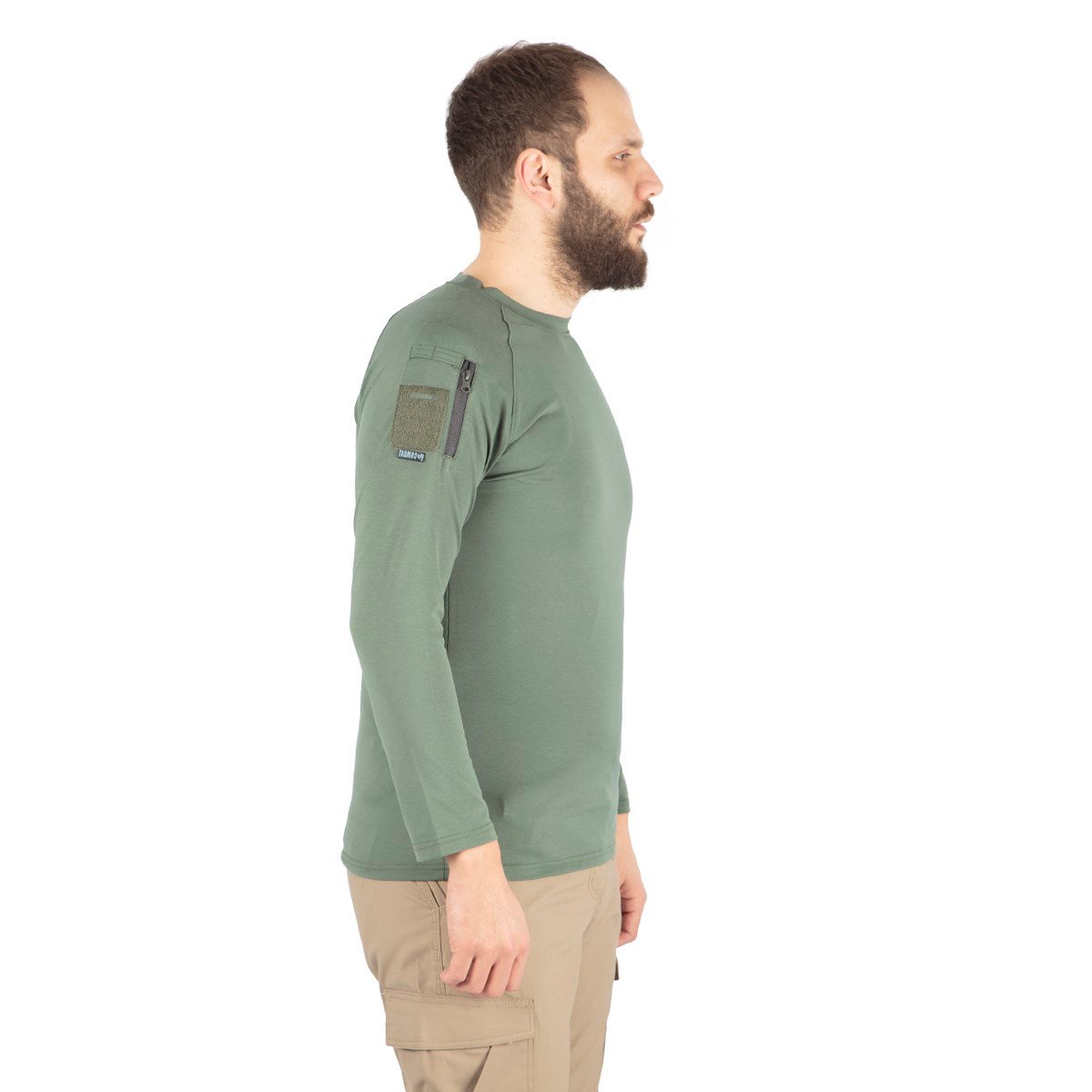 Combat Tactical Bisiklet Yaka Uzun Kollu Taktik Tişört Haki 801 Pike