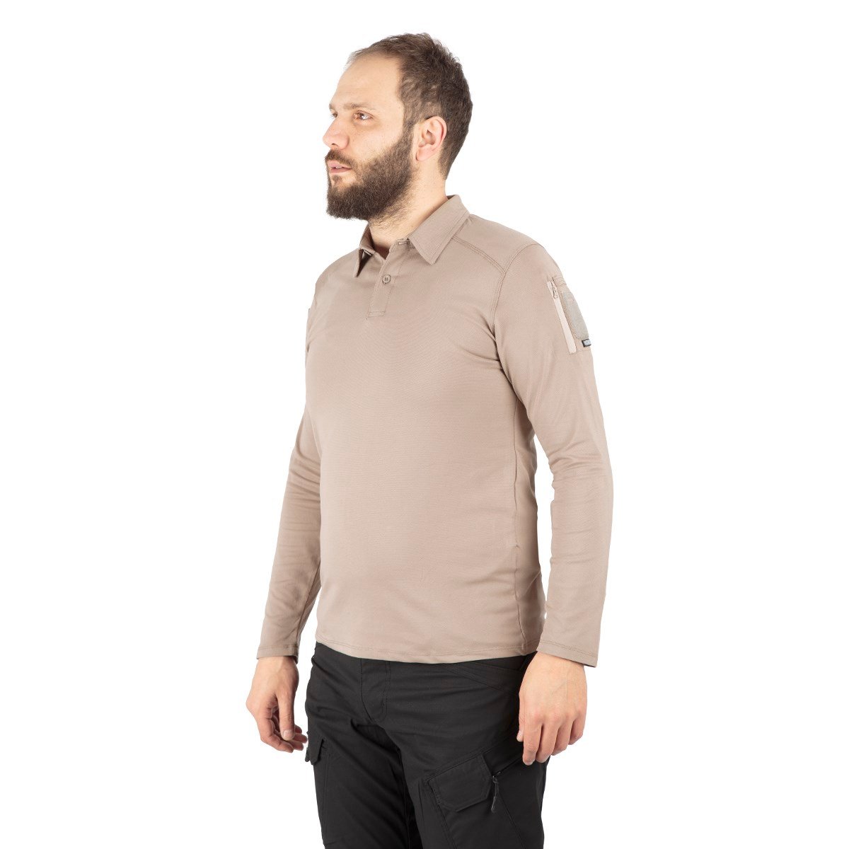 Combat Tactical Polo Yaka Uzun Kollu Taktik Tişört Bej 802 Pike
