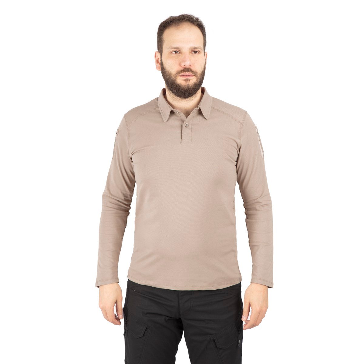Combat Tactical Polo Yaka Uzun Kollu Taktik Tişört Bej 802 Pike