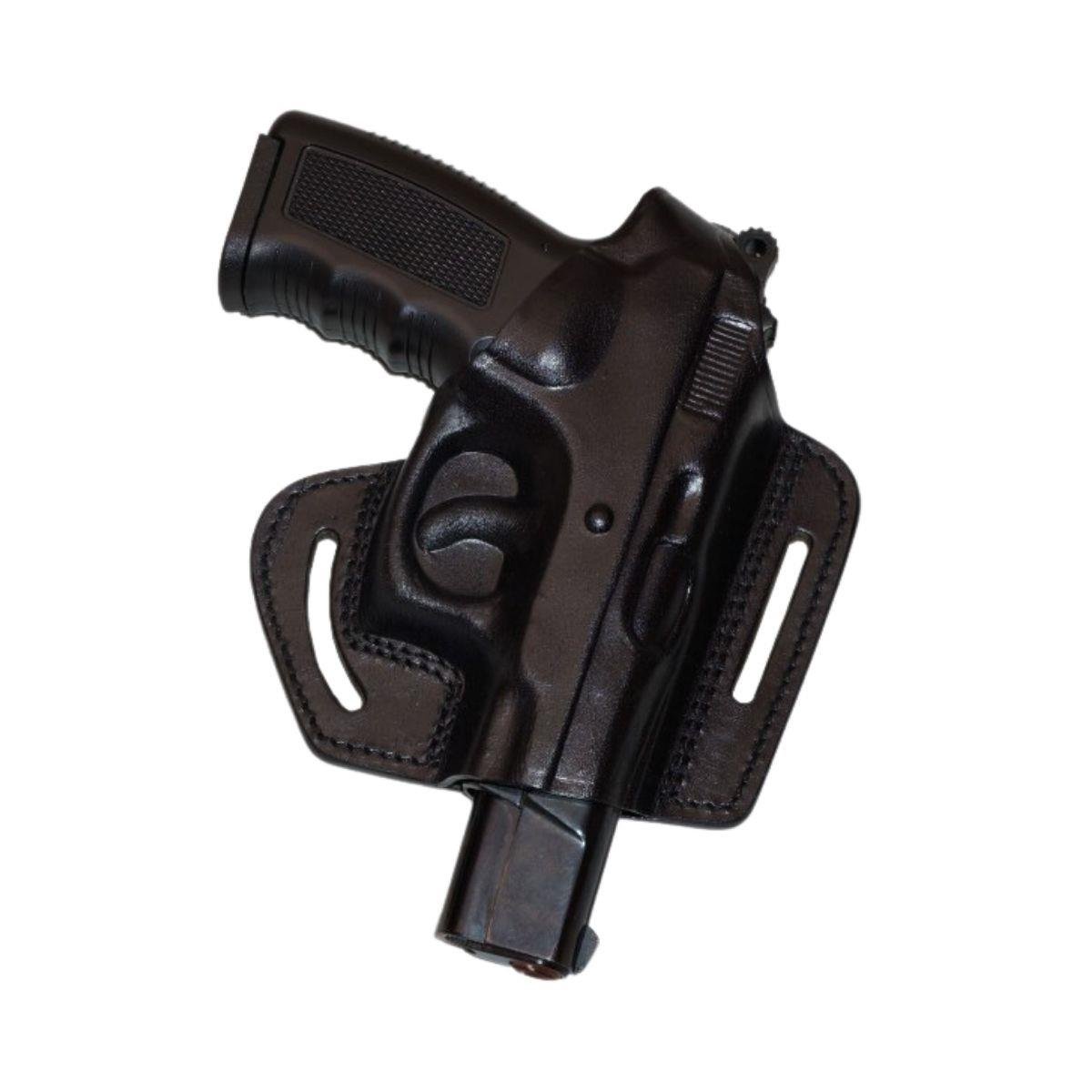 Cz 75 Deri Tabanca Kılıfı Siyah Baskılı Açık