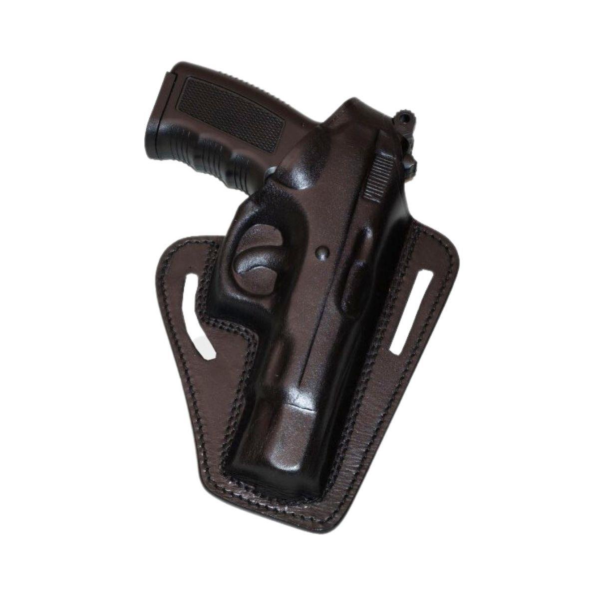 Cz 75 Deri Tabanca Kılıfı Siyah Baskılı Kapalı