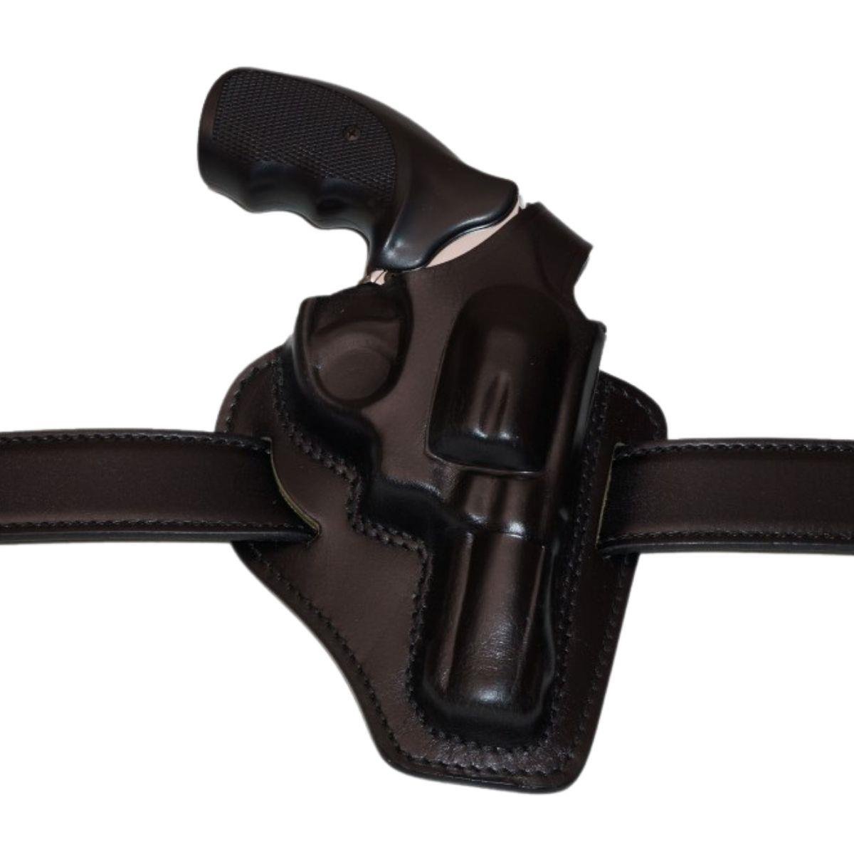 Deri Toplu Tabanca Kılıfı Siyah Kapalı 2 İnch