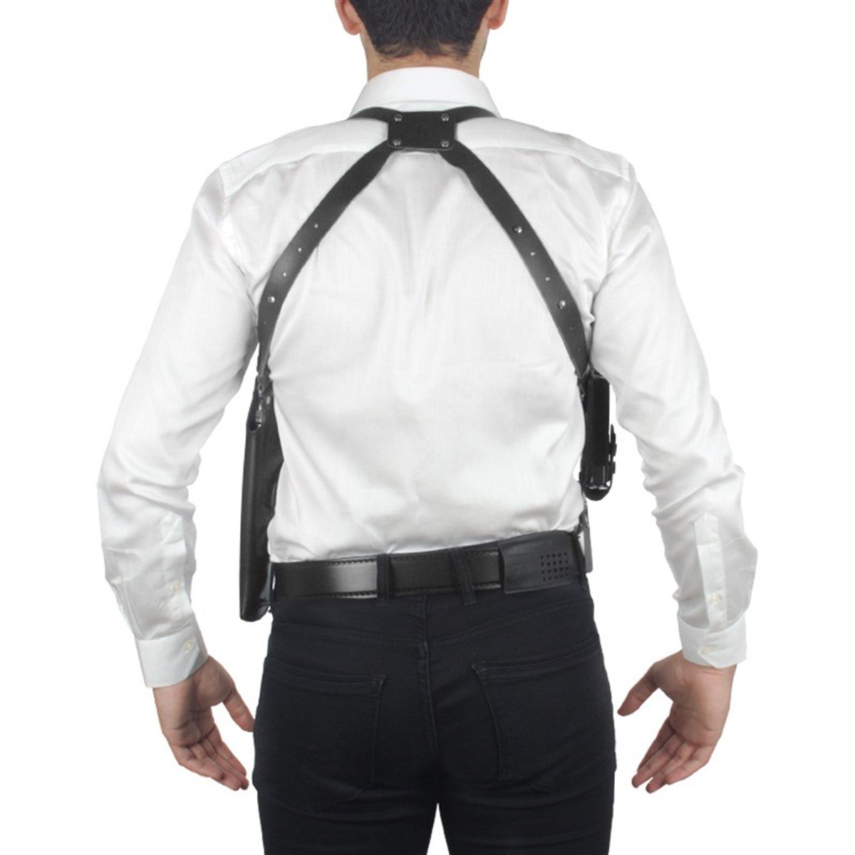 Dik Deri Koltuk Altı Kılıfı Çift Şarjörlüklü Siyah - Universal