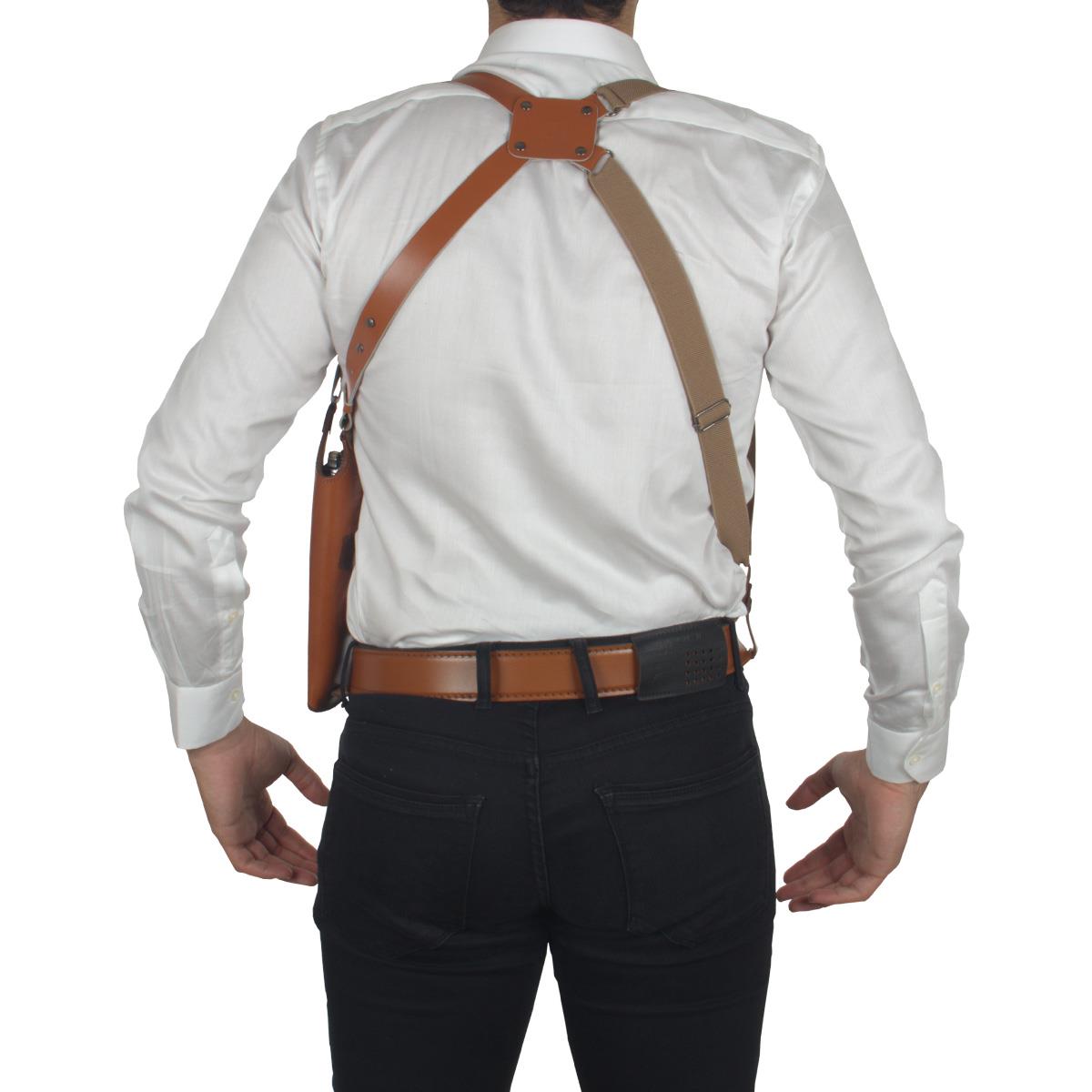 Dik Deri Koltuk Altı Tabanca Kılıfı Taba-Universal