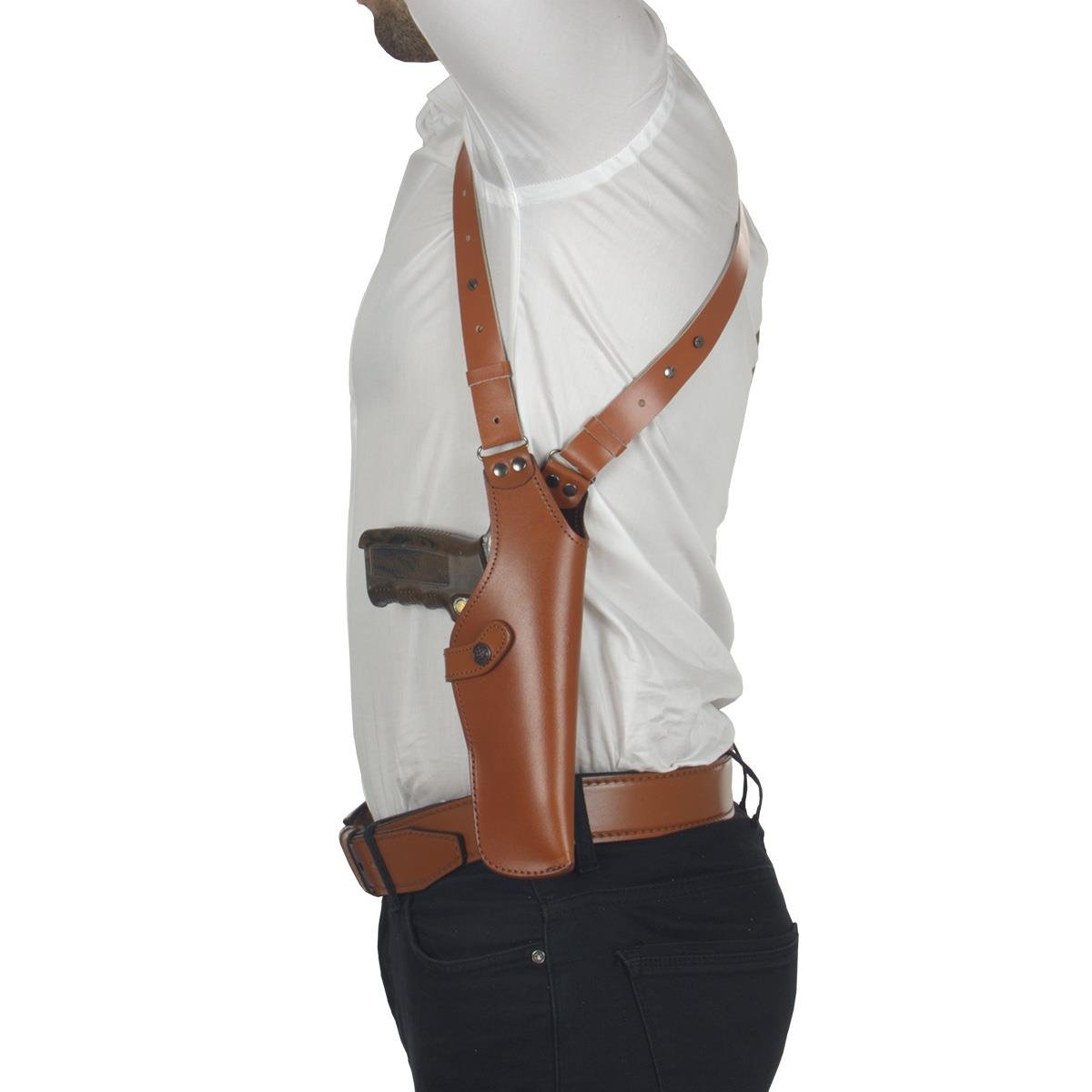 Dik Deri Koltuk Altı Tabanca Kılıfı Taba-Universal