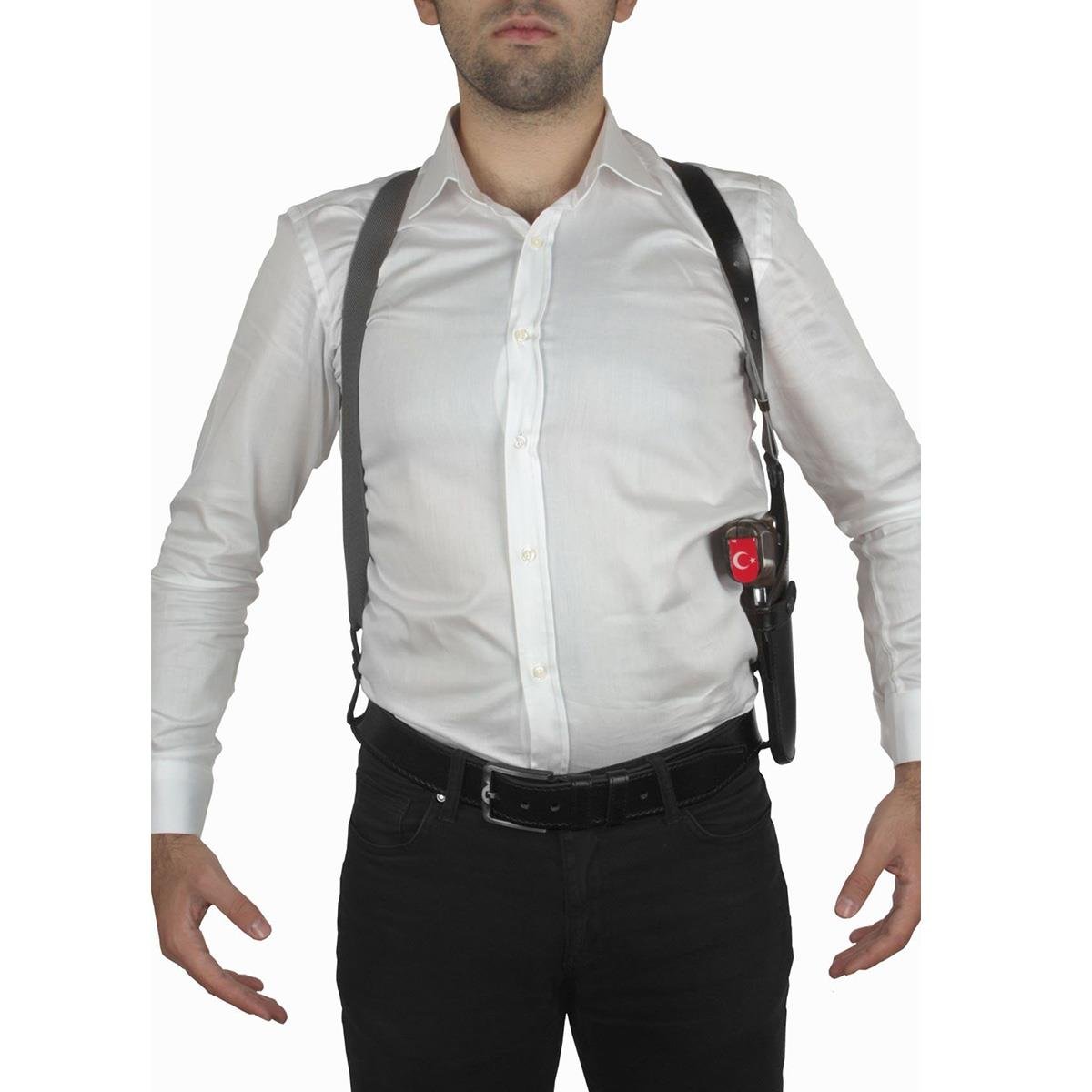 Dik Deri Koltuk Altı Tabanca Kılıfı-Universal