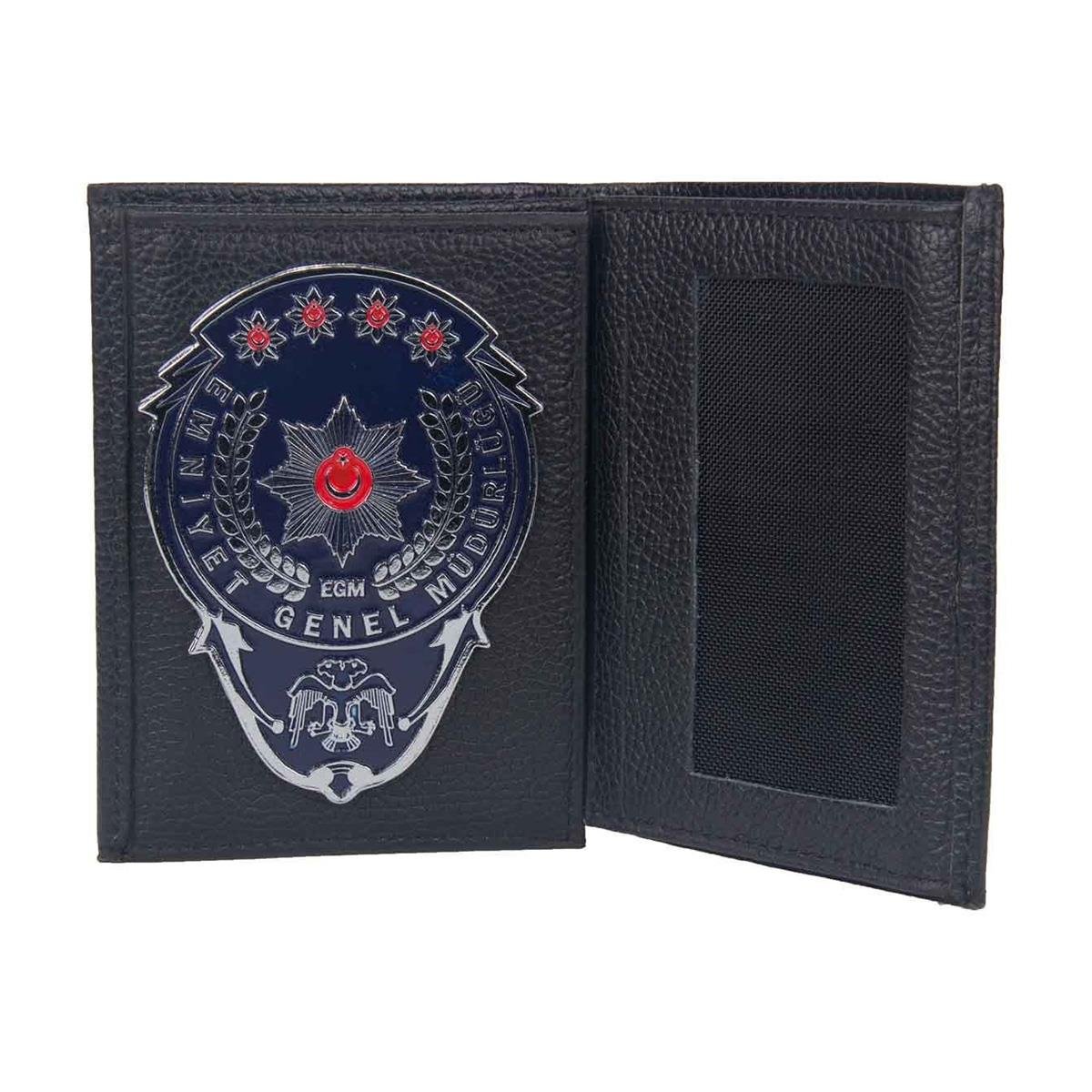EGM Lacivert Rozetli Polis Cüzdan