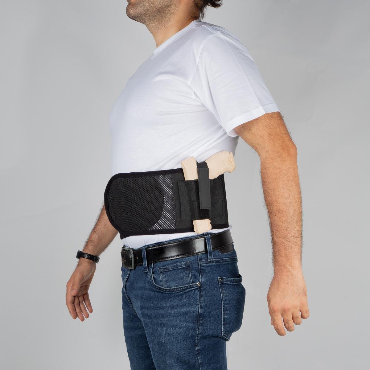 Fileli Korse Tabanca Kılıfı Siyah Sol El