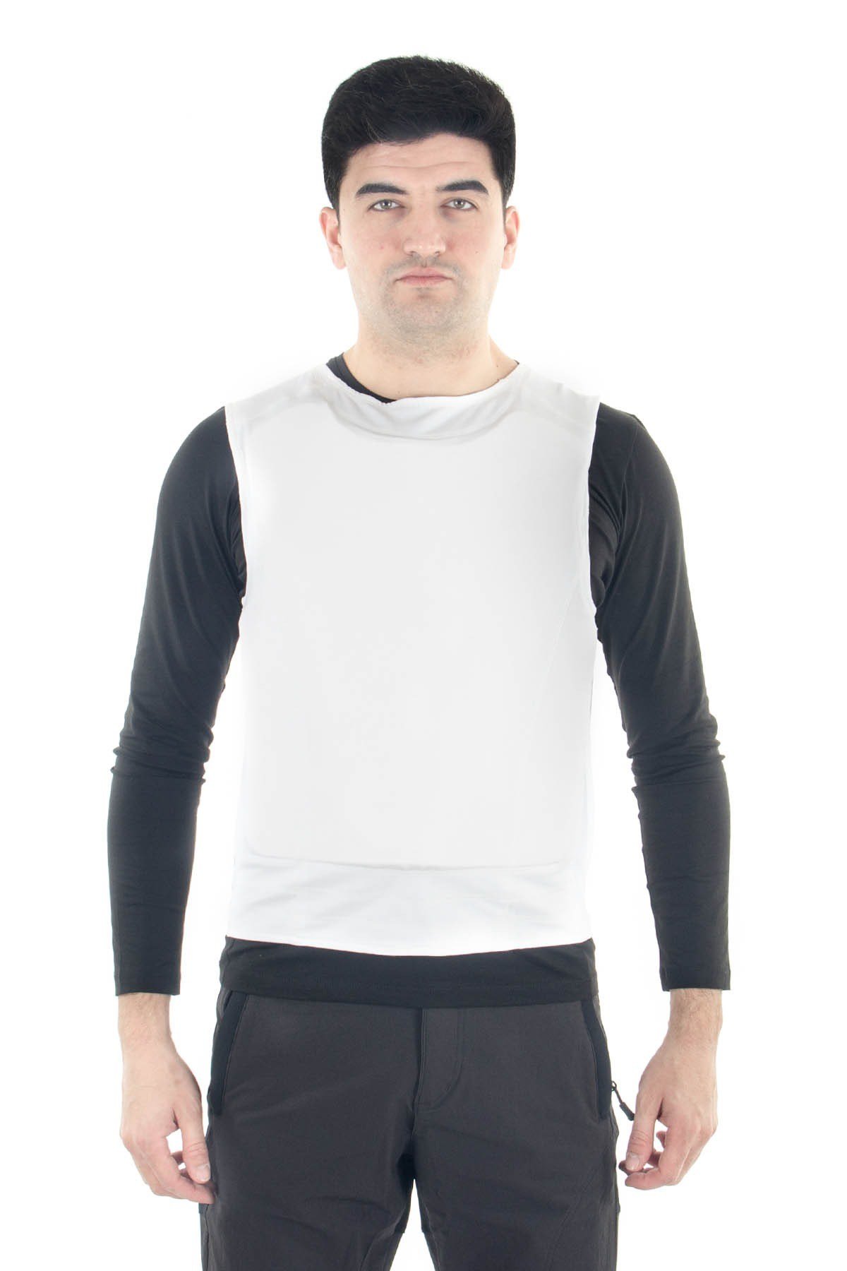 Gizli Çelik Yelek Tam Boy-Kalın Askılı Seviye 3A Beyaz